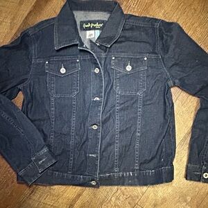 Fresh Produce Size Small Women's Stretch Denim Jean Jacket Dark Wash Pockets